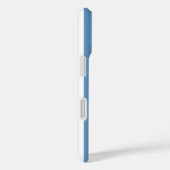 Blauw en Wit Monogram Strepen Case-Mate iPhone Case (Achterkant / Rechts)