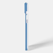 Blauw en Wit Monogram Strepen Case-Mate iPhone Case (Achterkant / Links)