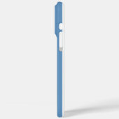 Blauw en Wit Monogram Strepen Case-Mate iPhone Case (Achterkant / Links)