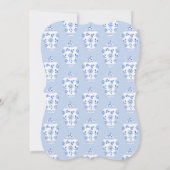 Blauw En Wit Monogram Toekomstige Mevrouw Bruiloft Kaart (Achterkant)
