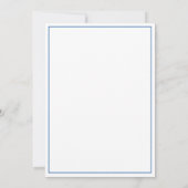 Blauw en wit monogram trouwkaart kaart (Achterkant)