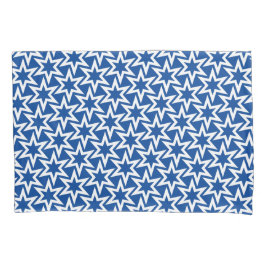 Blauw En Wit Motief | Geometrisch Sterrenpatroon Kussensloop