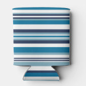 Blauw en wit multi-Stripe monogram Blikjeskoeler (Achterkant)