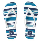 Blauw en wit multi-Stripe monogram Teenslippers (Voetbed)