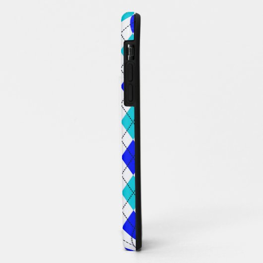 Blauw en wit, naadloos argyle-patroon Case-Mate iPhone case (Achterkant/links)