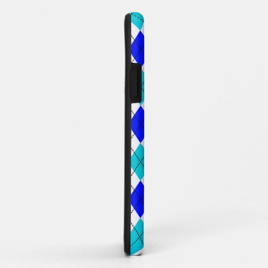 Blauw en wit, naadloos argyle-patroon Case-Mate iPhone case (Achterkant/rechts)
