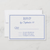 Blauw en wit Nautical Threadding RSVP Kaartje (Voorkant)
