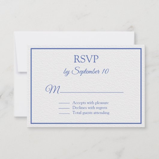 Blauw en wit Nautical Threadding RSVP Kaartje (Voorkant)