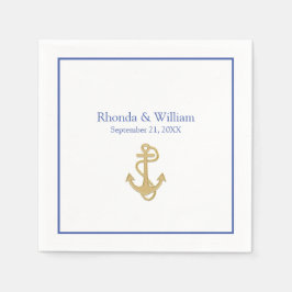 Blauw en wit Nautical Threadding Servet