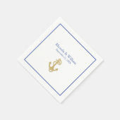 Blauw en wit Nautical Threadding Servet (Hoek)