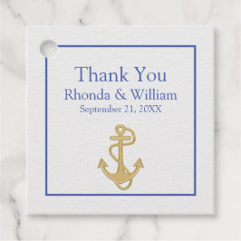 Blauw en wit Nautical Wedding Bedankjes Labels