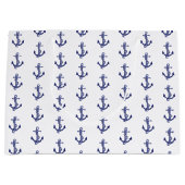 Blauw en wit nautisch anker groot cadeauzakje (Voorkant)