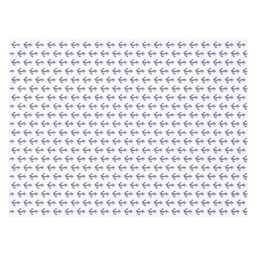 Blauw en wit nautisch anker tafelkleed (Voorkant (Horizontaal))