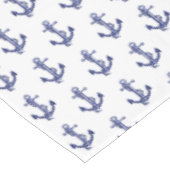 Blauw en wit nautisch anker tafelkleed (Gekanteld)