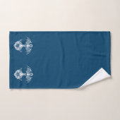 Blauw en wit nautisch ankerbad bad handdoek (Handdoek)
