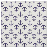 Blauw en wit nautisch ankerpatroon stof (Swatch)