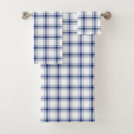 Blauw en Wit Nautisch Plaid Bad Handdoek
