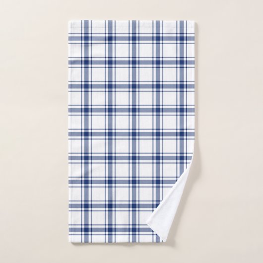 Blauw en Wit Nautisch Plaid Bad Handdoek (Handdoek)