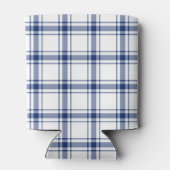Blauw en Wit Nautisch Plaid Blikjeskoeler (Achterkant)
