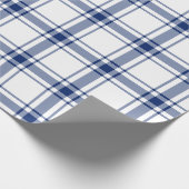 Blauw en Wit Nautisch Plaid Cadeaupapier (Hoek)