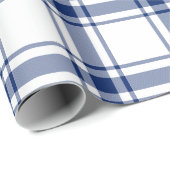 Blauw en Wit Nautisch Plaid Cadeaupapier (Rol Hoek)