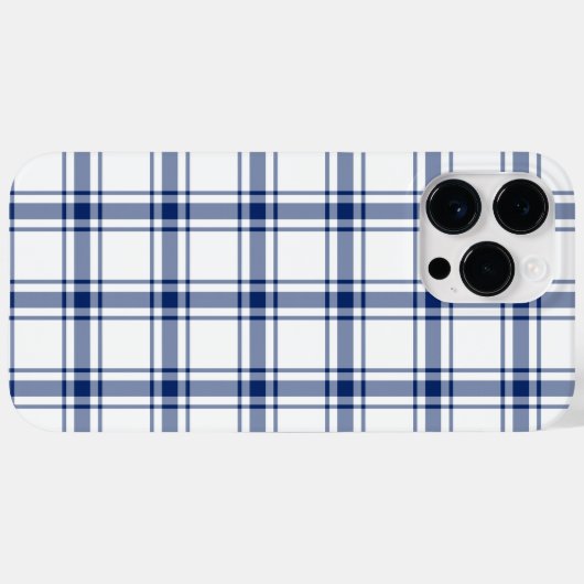 Blauw en Wit Nautisch Plaid Case-Mate iPhone Case (Achterkant (horizontaal))