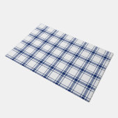 Blauw en Wit Nautisch Plaid Deurmat (Schuin)