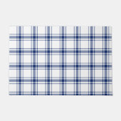 Blauw en Wit Nautisch Plaid Deurmat (Voorkant)