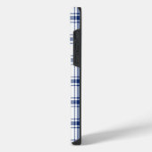 Blauw en Wit Nautisch Plaid iPhone Hoesje (Linkerkant)