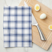 Blauw en Wit Nautisch Plaid Theedoek (Quarter Fold)