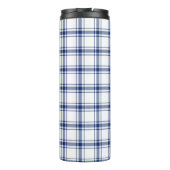 Blauw en Wit Nautisch Plaid Thermosbeker (Achterkant)