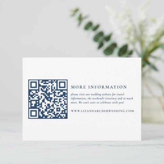 Blauw en Wit Nautische Bruiloft Informatie Informatiekaartje (Staand voorkant)