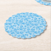 Blauw en wit nep bont effect kartonnen onderzetters (Gekanteld)
