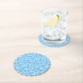 Blauw en wit nep bont effect kartonnen onderzetters (Insitu)