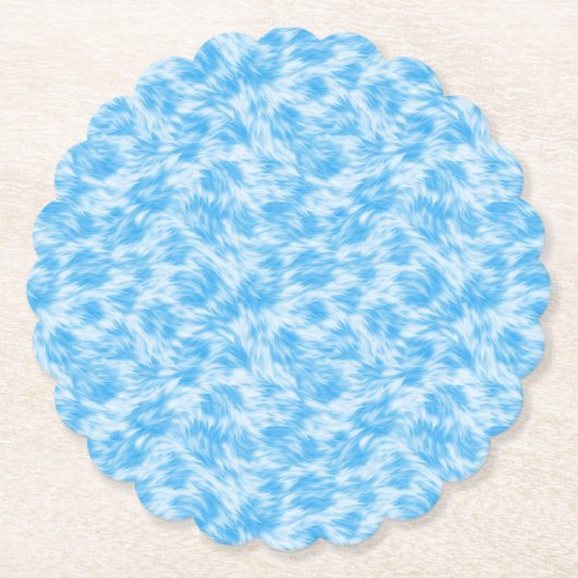 Blauw en wit nep bont effect kartonnen onderzetters (Voorkant)