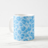 Blauw en wit nepbont effect koffiemok (Voorkant links)