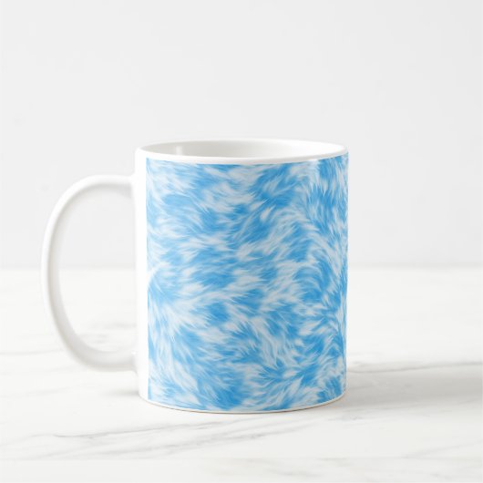 Blauw en wit nepbont effect koffiemok (Links)