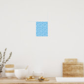 Blauw en wit nepbont effect poster (Keuken)