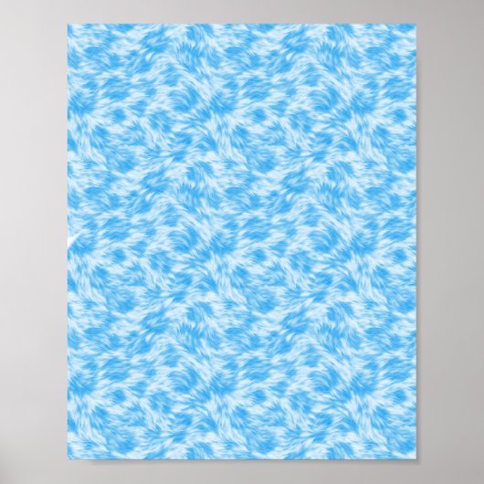 Blauw en wit nepbont effect poster (Voorkant)