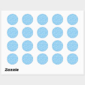 Blauw en wit nepbont effect ronde sticker (Vel)