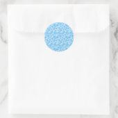Blauw en wit nepbont effect ronde sticker (Tas)