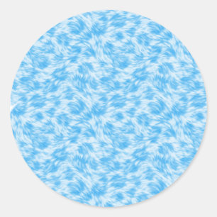Blauw en wit nepbont effect ronde sticker