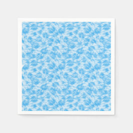 Blauw en wit nepbont effect servet