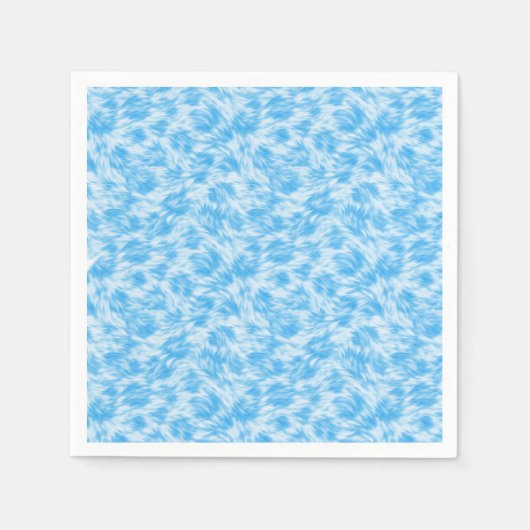 Blauw en wit nepbont effect servet (Voorkant)