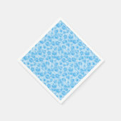 Blauw en wit nepbont effect servet (Hoek)
