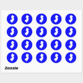 Blauw en wit New Jersey Ronde Sticker (Vel)