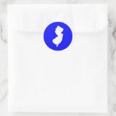 Blauw en wit New Jersey Ronde Sticker (Tas)