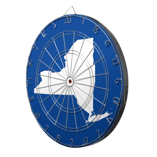 Blauw en wit New York Dartbord (Voorkant Rechts)