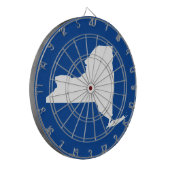 Blauw en wit New York Dartbord (Voorkant Links)