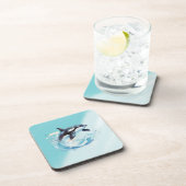 Blauw en Wit Oceaanstrand Nautisch Bier Onderzetter (Rechterzijde)